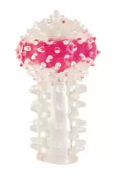 Рельефная насадка на палец TOYFA с вибрацией - прозрачный