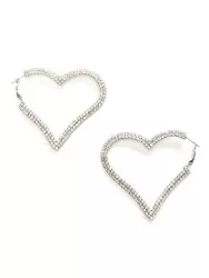 Серьги-сердечки Ann Devine - Heart Attack с кристаллами – серебристый