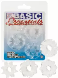Комплект из 4-х колец Basic Essentials Super Stretchy TPR Enhancers – прозрачный
