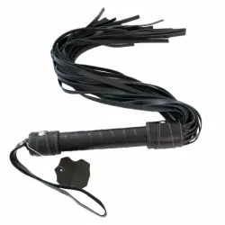 Многохвостая плеть Monro из натуральной кожи - черный