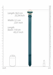 Гладкий ошейник Ouch Ouch! - Collar With Leash, с поводком, 110 см, зеленый