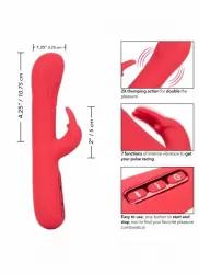 Рельефный вибратор-кролик Throb Pulse, с функцией пульсирующее воздействие, 21,5 см, 10 режимов, силикон, розовый