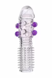 Рельефная насадка на пенис TOYFA Sleeve - прозрачный