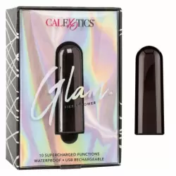 Компактная вибропуля Glam - BLACK, 9 см, 10 режимов, черный
