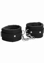 Наручники (оковы, фиксаторы) Plush Leather Hand Cuffs Ouch! черные