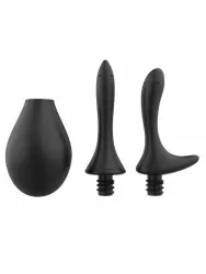 Анальный душ Nexus со сменными насадками, 10 см, силикон, черный