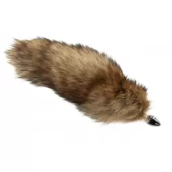 Анальная пробка с черно-рыжим хвостом