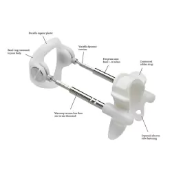 Экстендер для увеличения пениса базовой комплектации Jes-Extender Light – серебристый с белым