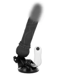 Вибратор реалистик без мошонки на присоске Basecock Realistic Vibrator Remote Control, черный