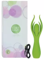 Вибромассажер с двойными лепестками Lust by Jopen L7 перезаряжаемый – зеленый