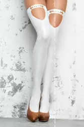 Глянцевые чулки госпожи (Me Seduce) – белый