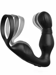 Массажер простаты Pipedream Ass-Gasm Pro P-Spot Milker, 2 мотора, 10 режимов, с эрекционным кольцом, черный