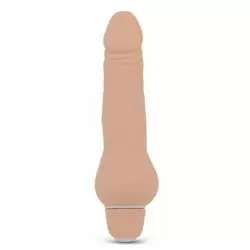 Мини вибро реалистик Mini Silicone Classic с утолщенным основанием – телесный