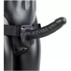 Мощный вибрострапон-фаллопротез Shots toys, с проводным пультом, 23 см, ПВХ , черный 