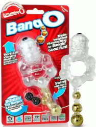 Эрекционное виброкольцо Screaming O - Bang O с тремя шариками – прозрачный