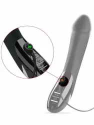 Изогнутый вибратор Mystim Tickling Truman с электростимуляцией, с реалистичной головкой, черный