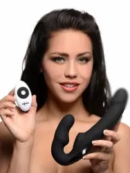 Анатомический страпон Urge, безремневой, с пультом Д/У, 24 см, черный