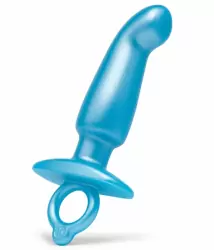 Изогнутый стимулятор простаты b-Vibe HITHER PLUG, 14,3 см, силикон, голубой