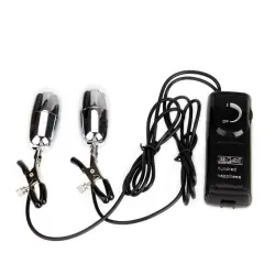 Виброзажимы на соски с пультом управления Flirt – серебристый