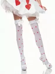 Белые чулки с сердечками Королева 2 