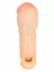 Реалистичная закрытая насадка на пенис T&ampB Extension, 17 см, с подхватом мошонки, ТПЕ, телесный