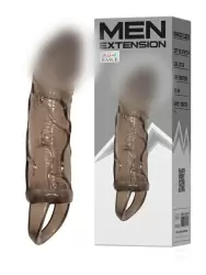 Насадка-реалистик для увеличения пениса Men Extension с подхватыванием мошонки – черный