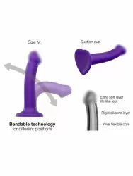 Реалистичный фаллоимитатор Strap-On-Me Dildo Dual Density Semi-Realistic, гнущийся, 19 см, фиолетовый