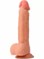 Реалистичный фаллоимитатор REAL, с пультом Д/У, 21,5 см, ТПЕ