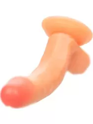Реалистичный фаллоимитатор Working Stiff The Delivery Man, изогнутый, 21 см, ТПР, телесный 