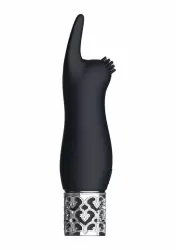 Ребристая вибропуля Elegance, с ушками на конце, 11,8 см, силикон, черный