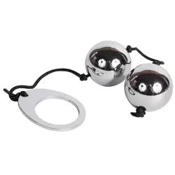 Тяжелые вагинальные шарики Heavy Metal Duo Spheres из металла – серебристые