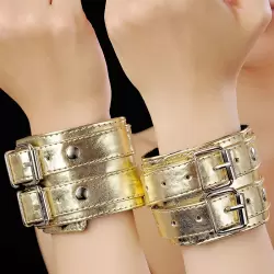 Наручники с двойной застежкой Sitabella с мехом – золотистый