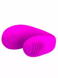 Ребристый вибратор для оральных ласк PrettyLove Mabel, 5,5 см, 7 режимов, розовый