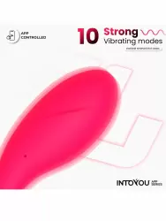 Интерактивное виброяйцо LoveCherry Bulby, 9,7 см, 10 режимов, силикон, управление через приложение, розовое