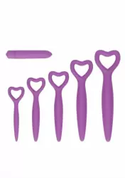 Набор вагинальных расширителей с вибропулей Silicone Vaginal Dilator Set