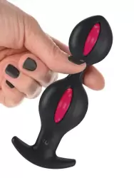 Анальные шарики Fun Factory B BALLS, со смещенным центром тяжести, 12,5 см, черный с красным