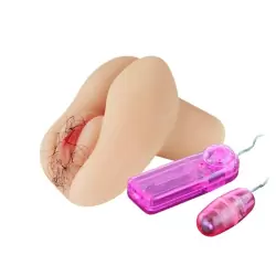 Реалистичный мастурбатор вагина и анус Dream Sweet Heart с вибрацией и пультом – телесный