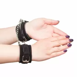 Наручники Kenzi Arms из натуральной замши - черный