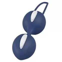 Вагинальные шарики Smartballs Duo с шариком внутри - синий