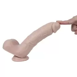 Реалистичный фаллоимитатор с мошонкой Real Man на присоске 21 х 4,5 см – телесный