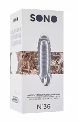 Увеличивающая насадка закрытого типа с кольцом для фиксации на мошонке No.36 - Stretchy Thick Penis