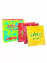 Гладкие презервативы EXPERT Fruit Mix, с ароматом фруктов, 3 шт
