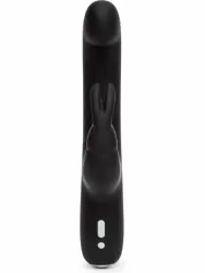 Изогнутый вибратор-кролик Happy Rabbit Slimline G-Spot, 15 режимов, 24,1 см, черный