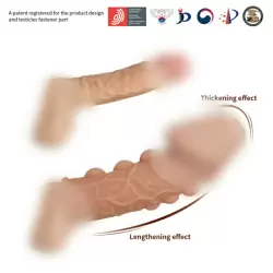 Насадка на фаллос, с пузыриками, венками и ребристость, размер M, EXTREME SLEEVE ES.009-M