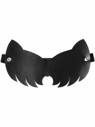 Маска на глаза Pecado BDSM, с ушками кошки, закрытая, натуральная кожа, чёрная