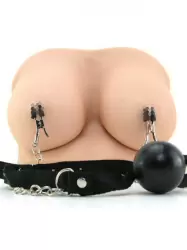 Кляп с зажимами на соски Ball Gag & Nipple Clamps