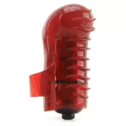 Светящийся вибростимулятор на палец Screaming O - Fing O Glow с волнами – красный