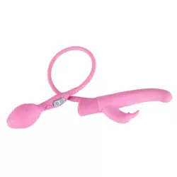 Вибратор с эффектом увеличения Smile Rosy Bunny - розовый