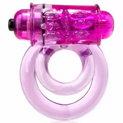 Двойное виброкольцо Screaming O - Double O 6 со стимулятором клитора – фиолетовый