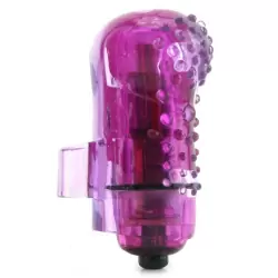 Светящийся вибростимулятор на палец Screaming O - Fing O Glow с пупырышками – фиолетовый